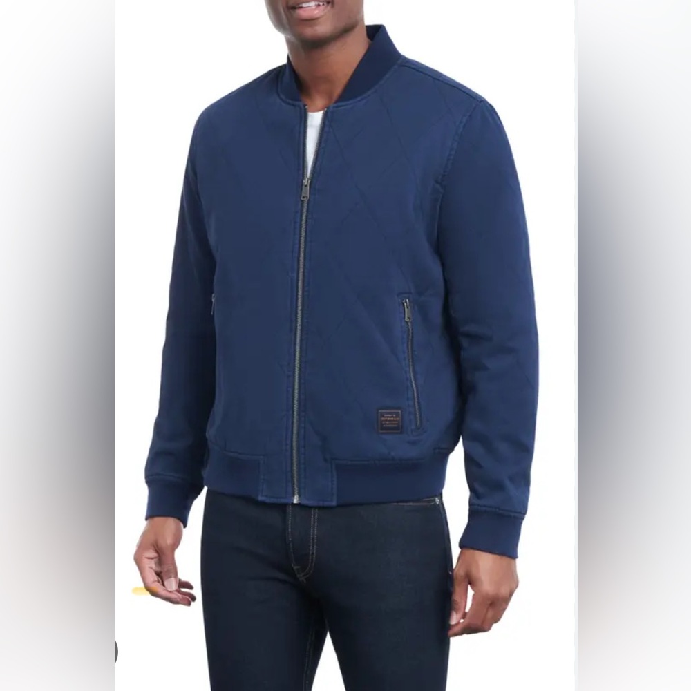 Men's Lucky Brand BELMONT WATER-RESISTANT QUILTED BOMBER JACKET IN MIDNIGHT NAVY
